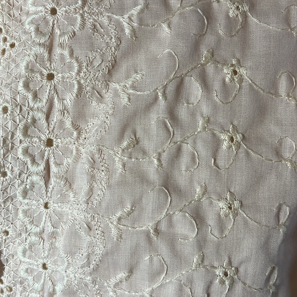 Gilligan & O'Malley Pink Vintage BedJacket white embroidery ribbon detail size S - Picture 7 of 11
